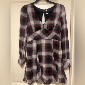free people cute flannel print dress